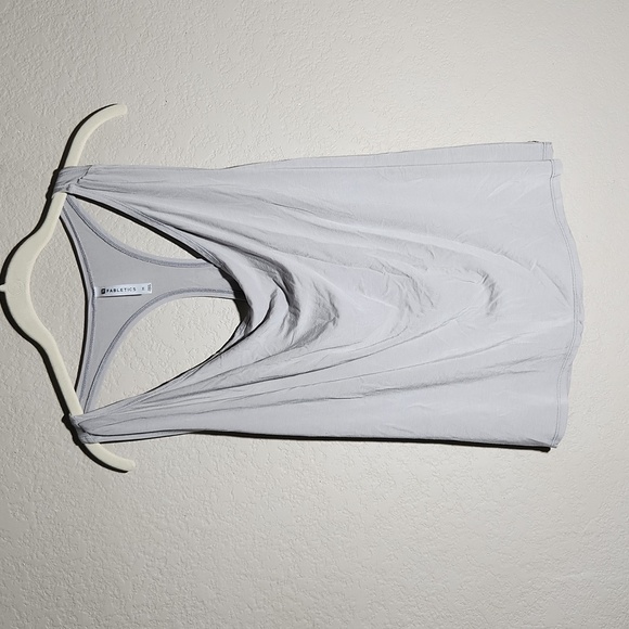 Fabletics Racerback Womens Tank Top Gray Size M Oversized Slouch Front - Picture 1 of 8